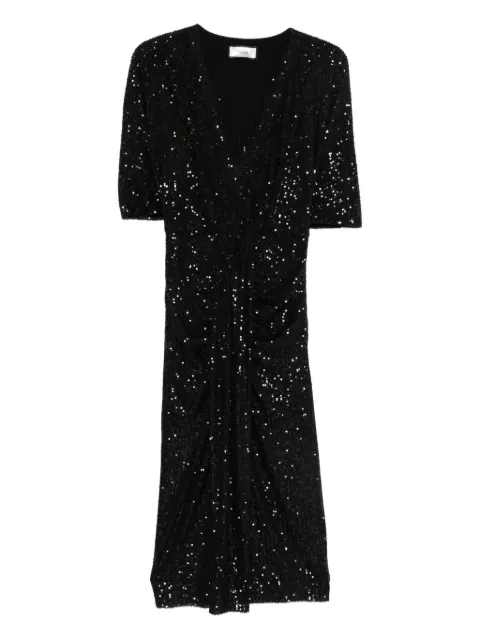 NISSA sequinned midi dress Black RS16087