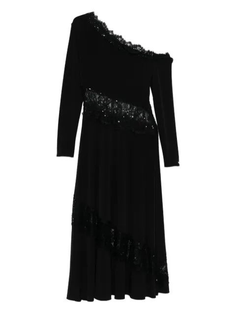 NISSA lace insert midi dress Black RS16086