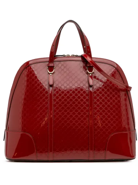Gucci Pre-Owned 2016-2025 Large Microguccissima Patent Nice Dome Top Handle Bag satchel Red GFE88TD032ZFH9ZP