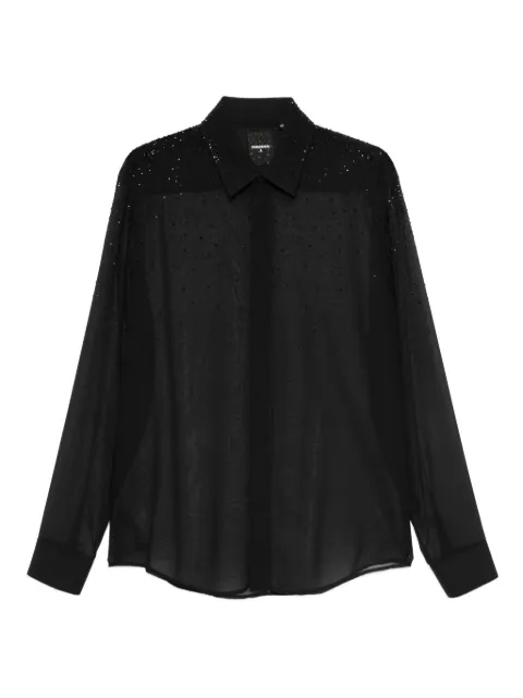 Patrizia Pepe rhinestone-embellished shirt Black 5C0334A685