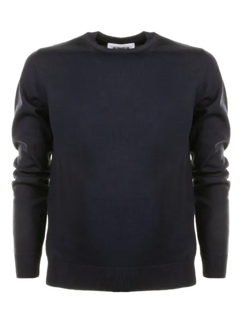ALPHA STUDIO crew-neck long-sleeve sweater Blue 3010C1001