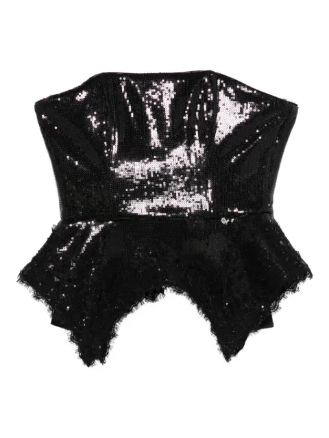 NISSA sequin peplum top Black TOPS16110