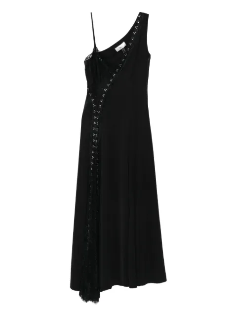 NISSA one-shoulder lace-detail dress Black RS16065