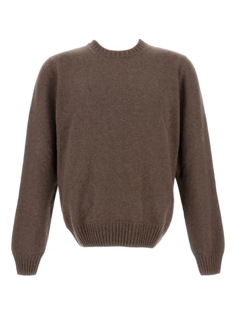 Gran Sasso ribbed crew-neck cashmere sweater Brown 5710620201123