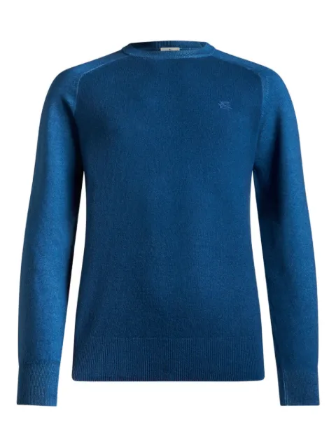 ETRO Pegaso-logo wool sweater Blue MRKF0069AV738