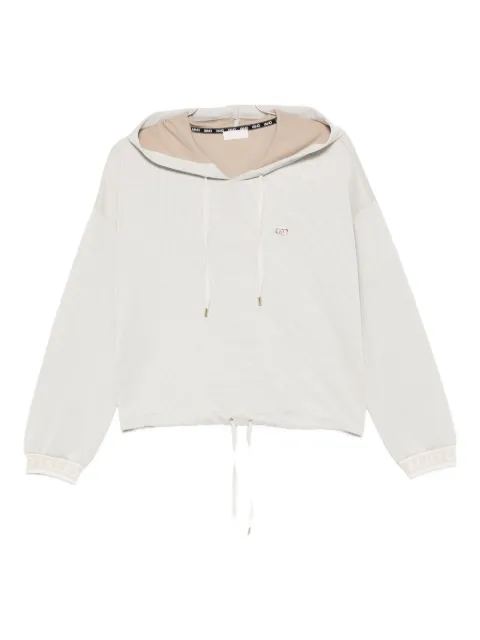LIU JO logo-plaque drawstring hoodie Neutrals TF5285J4747A8586
