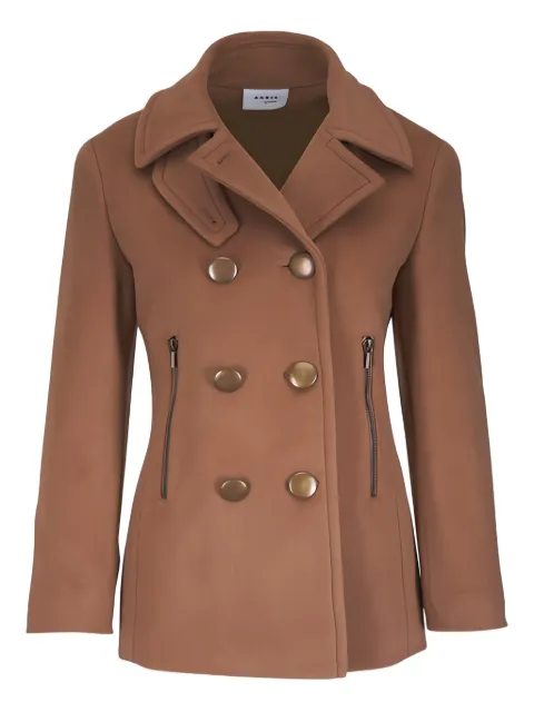 Akris Punto double-breasted zip coat Brown 75340002148443