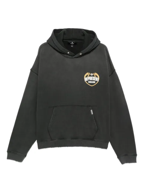 Represent logo-embroidered hoodie Grey MLM100368