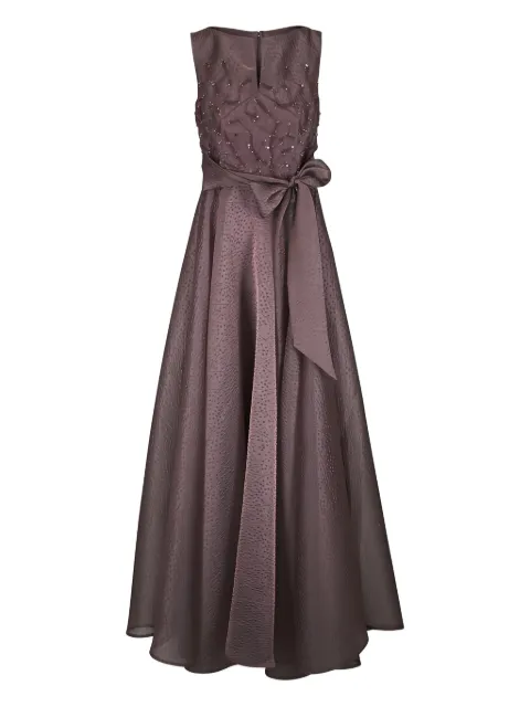 Talbot Runhof embellished tie maxi dress Brown OL084801PO25128