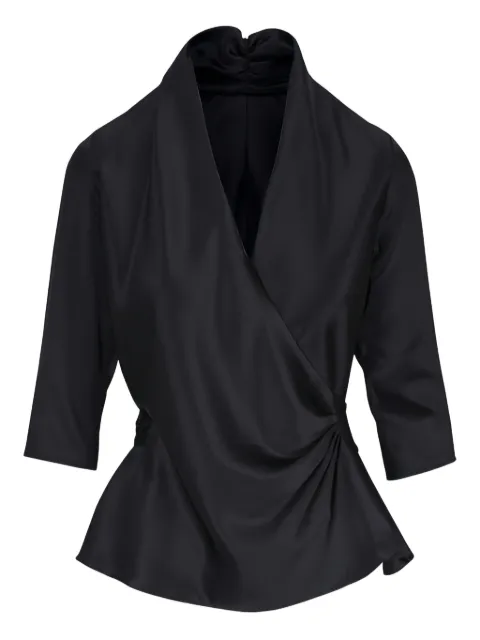 Peter Cohen belted silk blouse Black 4054HSBLACK