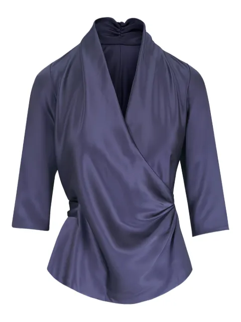 Peter Cohen silk wrap blouse Purple 4054HSDENIM