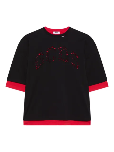 GCDS logo-embellishment T-shirt Black B2CM2314JF1