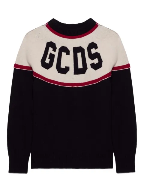 GCDS logo-intarsia sweater Black B2CM1514KI9