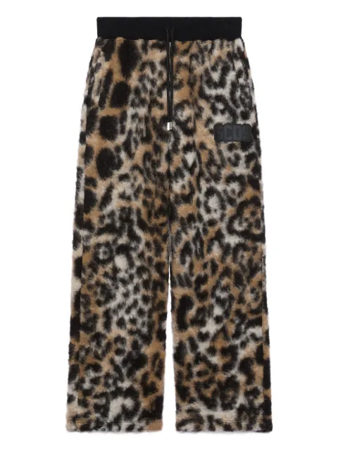 GCDS leopard-print drawstring trousers Brown B2CM2921TS4
