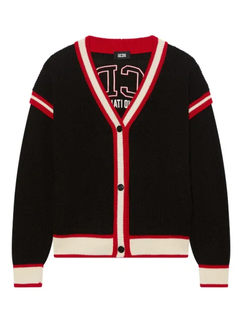 GCDS logo-embroidered cardigan Black B2EW1801KI3