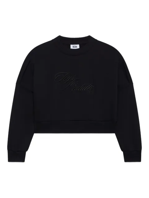 GCDS logo-embroidered sweatshirt Black B2CW1516JE6