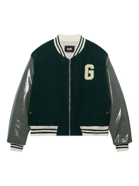 GCDS letterman zip jacket Green B2CW0909MA8