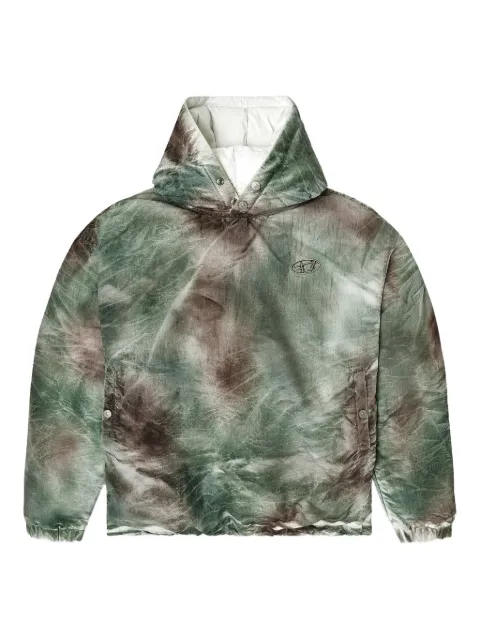 Diesel x Thug Club tie-dye hooded puffer jacket Green P015760SPBS