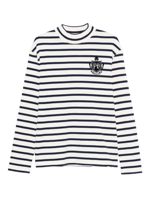 Balmain striped long-sleeve T-shirt White FH0EK038GF30