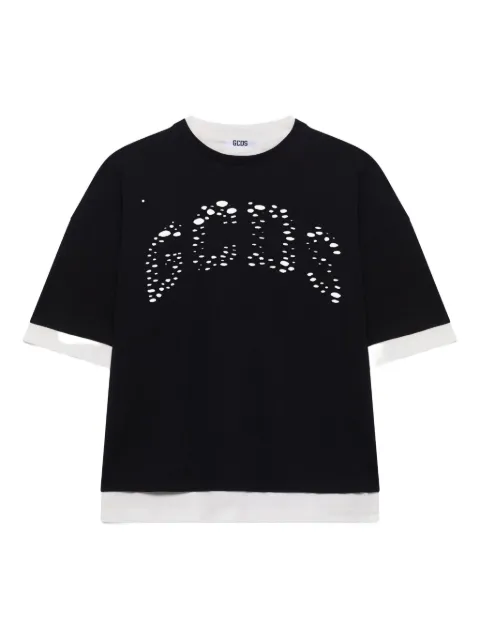 GCDS perforated layered T-shirt Black B2CW2320JF1