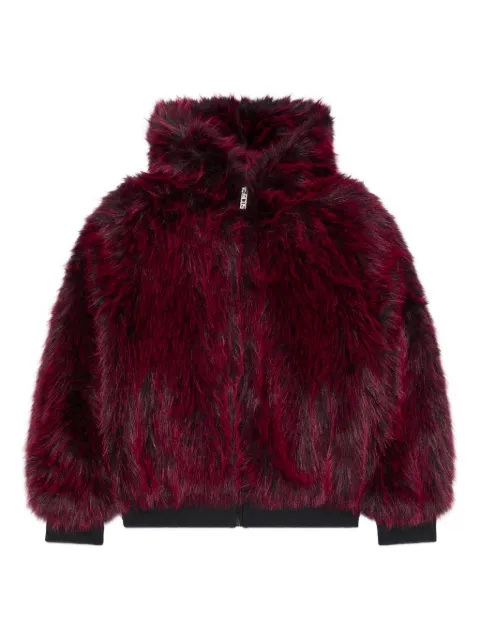 GCDS fur hood jacket Red B2CW1920TS3