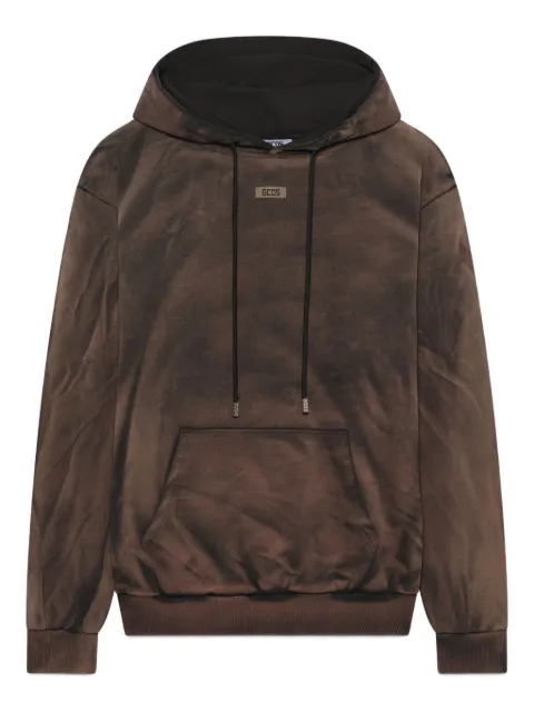 GCDS logo-patch hoodie Brown B2CM1911JE7