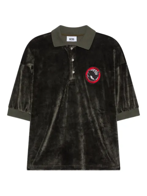 GCDS logo-patch polo shirt Green B2CW2513TR7
