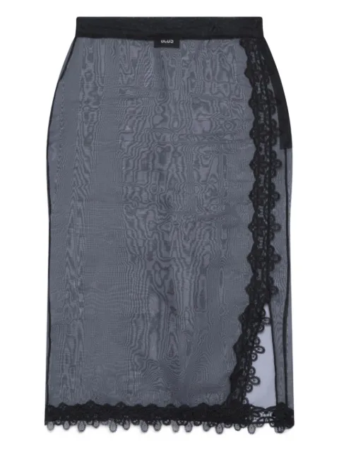 GCDS lace trim skirt Black B2CW3210TS7