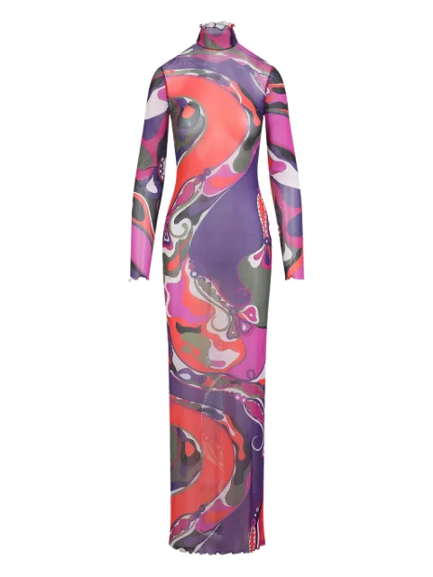 PUCCI Orchidee print tulle dress Purple 5UJI265U839