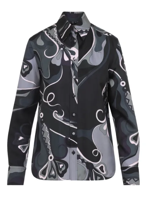 PUCCI Orchidee print silk twill shirt Black 5URJ085U731