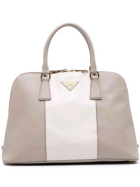 Prada Pre-Owned 2013-2025 Medium Bicolor Saffiano Lux Promenade satchel Grey K3FMH8KJZNAJAWE8