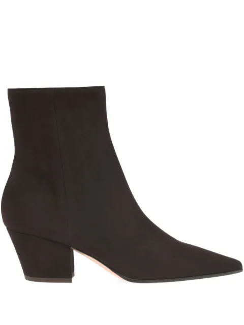 Gianvito Rossi 55mm Keinna pointed-toe block-heel boots Brown G7293755RICCAS