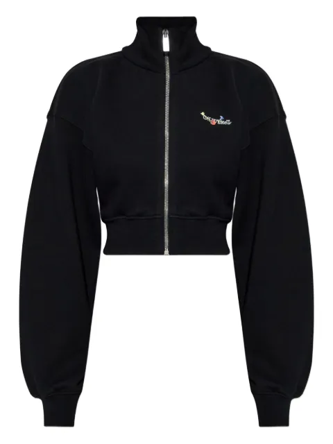 Off-White zip floral knitwear Black OWBE006F25FLE0021001