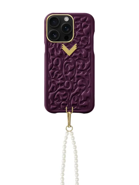 VELANTE flower-embossed iPhone 16 Pro case Purple 01PNRDAI16PGROYALPURPLE