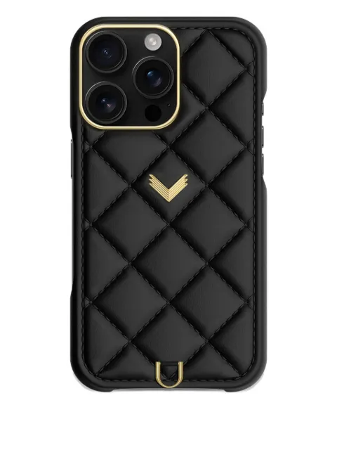 VELANTE quilted-leather iPhone 16 Pro Max case Black 01PK2DAI16PMGBLACK