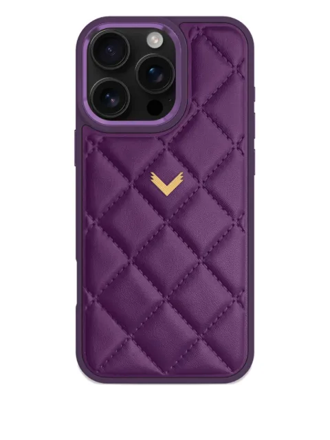 VELANTE quilted leather iPhone 16 Pro Max case Purple 01PK2RCAI16PMGDPRPROYALPURPLE