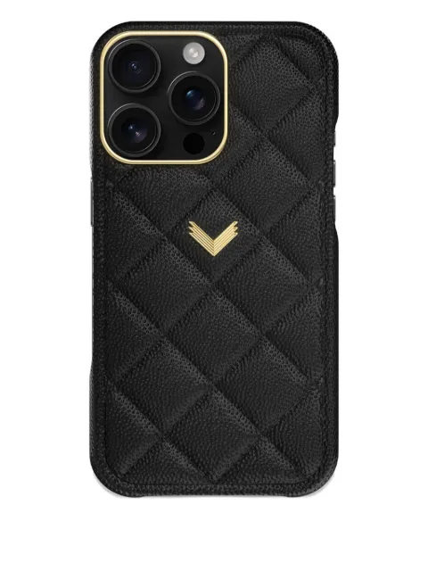 VELANTE quilted leather iPhone 16 case Black 01PCK2AI16PMGBLACK