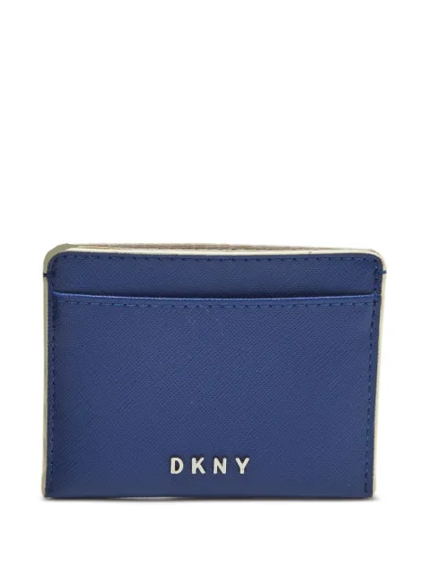 DKNY logo-lettering leather cardholder Blue 1186743