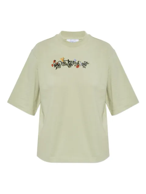 Off-White floral embroidered T-shirt Green OWAA124F25JER0025010
