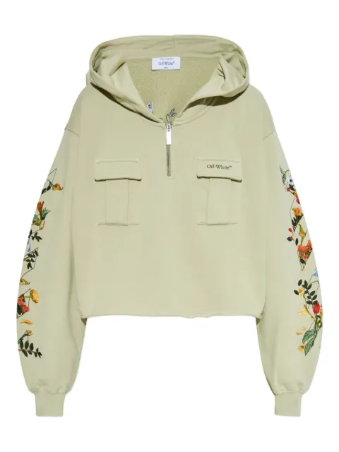 Off-White pocket floral hoodie Green OWBB06BF25FLE0015010