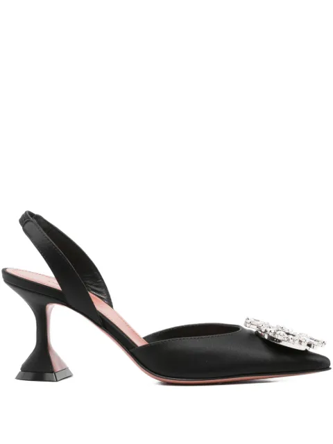 Amina Muaddi 105mm embellished heeled pumps Black C9S332586BEGBLACK