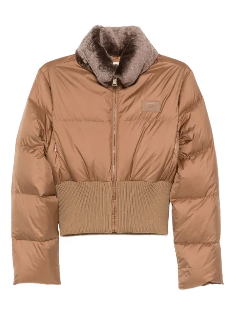 FENDI shearling-collar padded jacket Brown FAN214AT8V
