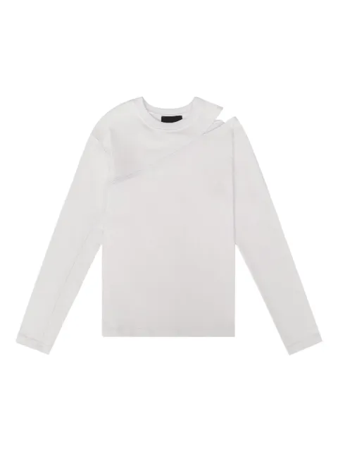 HELIOT EMIL diagonal-seam long-sleeve T-shirt White SS25M09135WHT02
