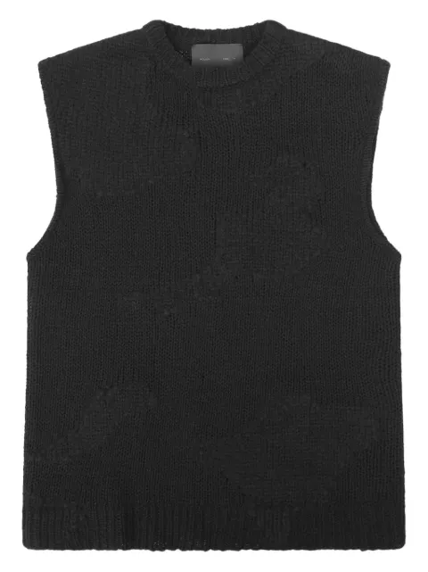 HELIOT EMIL textured crew-neck vest Black SS25M07074BLK01