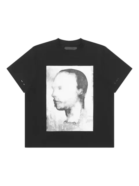 HELIOT EMIL portrait-print cotton T-shirt Black PREAW25M09142BLK01