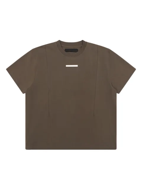 HELIOT EMIL metal-plaque cotton T-shirt Brown PREAW25M09139DST19