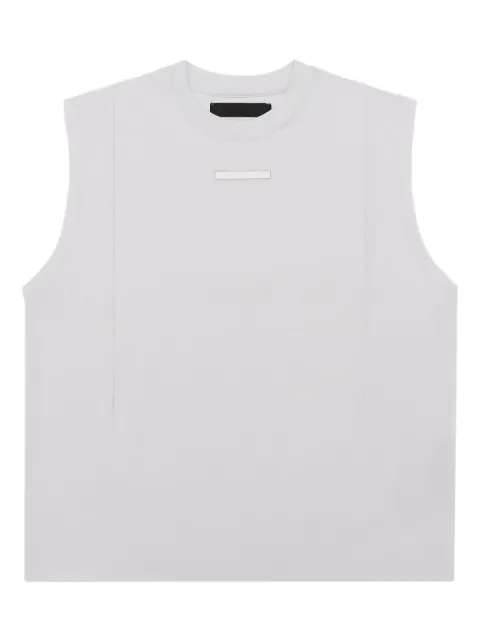 HELIOT EMIL crew-neck metal-plaque tank top White PREAW25M09144WHT02
