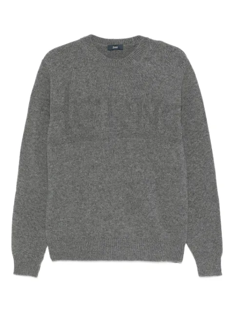 Herno logo-embossed crew-neck sweater Grey MG000192U701009460