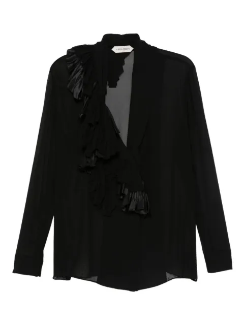 Alberta Ferretti ruffled long-sleeve blouse Black A02055116M