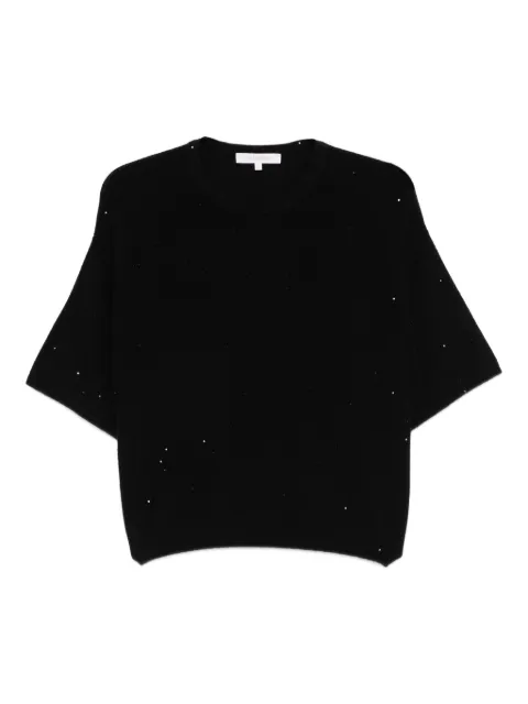 Antonelli sequin-embellished short-sleeved top Black LUCILLA41620P01725